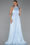 Abschlusskleid Lang Chiffon Eisblau ABU6428