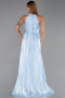 Abschlusskleid Lang Chiffon Eisblau ABU6428