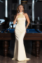 Abschlusskleid Lang Satin Gelb ABU6406