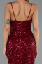 Abendkleid Lang Schuppig Weinrot ABU6308
