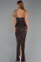 Abendkleid Lang Schuppig Braun ABU6308