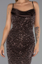 Abendkleid Lang Schuppig Braun ABU6308