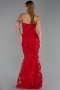 Abendkleid im Meerjungfrau-Stil Lang Rot ABU6625
