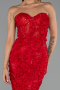 Abendkleid im Meerjungfrau-Stil Lang Rot ABU6625