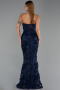 Abendkleid im Meerjungfrau-Stil Lang Marineblau ABU6625