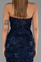Abendkleid im Meerjungfrau-Stil Lang Marineblau ABU6625