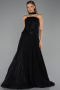 Abendkleid Lang Chiffon Schwarz ABU6436