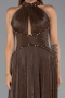 Abendkleid Lang Chiffon Braun ABU6437