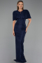 Standesamtkleid Lang Spitze Marineblau ABU6438