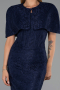 Standesamtkleid Lang Spitze Marineblau ABU6438