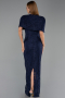 Standesamtkleid Lang Spitze Marineblau ABU6438
