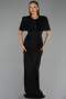 Standesamtkleid Lang Spitze Schwarz ABU6438