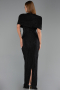 Standesamtkleid Lang Spitze Schwarz ABU6438
