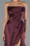 Abschlusskleid Lang Satin Pflaume ABU6130