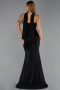 Abendkleid Lang Perlenbesetzt Schwarz ABU6440