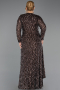 Abendkleid in Übergröße Lang Schuppig Braun ABU6488