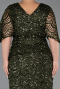 Abendkleid in Übergröße Lang Schuppig Khaki ABU6064