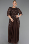 Abendkleid in Übergröße Lang Braun ABU6489