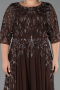 Abendkleid in Übergröße Lang Braun ABU6489