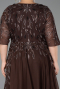 Abendkleid in Übergröße Lang Braun ABU6489
