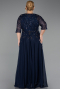 Abendkleid in Übergröße Lang Marineblau ABU6489
