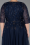 Abendkleid in Übergröße Lang Marineblau ABU6489