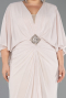 Abendgarderobe in Großen Größen Lang Chiffon Beige ABU6490