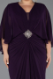 Abendgarderobe in Großen Größen Lang Chiffon Violett dunkel ABU6490