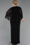 Abendgarderobe in Großen Größen Lang Chiffon Schwarz ABU6490