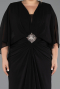 Abendgarderobe in Großen Größen Lang Chiffon Schwarz ABU6490