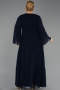 Abendgarderobe in Großen Größen Lang Chiffon Marineblau ABU6491