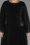 Abendgarderobe in Großen Größen Lang Chiffon Schwarz ABU6491
