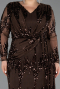 Abendkleid in Übergröße Lang Schuppig Braun ABU6493