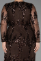 Abendkleid in Übergröße Lang Schuppig Braun ABU6493