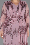 Abendkleid in Übergröße Lang Schuppig Puder ABU6493
