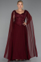 Kleider in Großen Größen Lang Chiffon Weinrot ABU6422