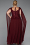 Kleider in Großen Größen Lang Chiffon Weinrot ABU6422