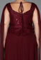 Kleider in Großen Größen Lang Chiffon Weinrot ABU6422