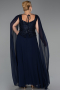 Kleider in Großen Größen Lang Chiffon Marineblau ABU6422