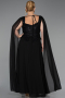 Kleider in Großen Größen Lang Chiffon Schwarz ABU6422