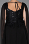 Kleider in Großen Größen Lang Chiffon Schwarz ABU6422