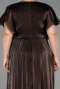 Kleider in Großen Größen Lang Chiffon Braun ABU6423