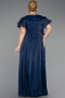 Kleider in Großen Größen Lang Chiffon Marineblau ABU6423