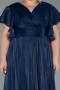 Kleider in Großen Größen Lang Chiffon Marineblau ABU6423