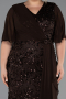 Abendkleid in Übergröße Lang Schuppig Braun ABU6373