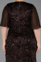 Abendkleid in Übergröße Lang Schuppig Braun ABU6373