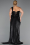 Abendkleid in Übergröße Lang Chiffon Schwarz ABU6713