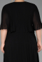 Abendgarderobe in Großen Größen Midi Chiffon Schwarz ABK2677