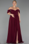 Kirschrot Abendgarderobe İn Großen Größen Chiffon Lang ABU3738