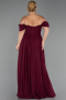 Kirschrot Abendgarderobe İn Großen Größen Chiffon Lang ABU3738